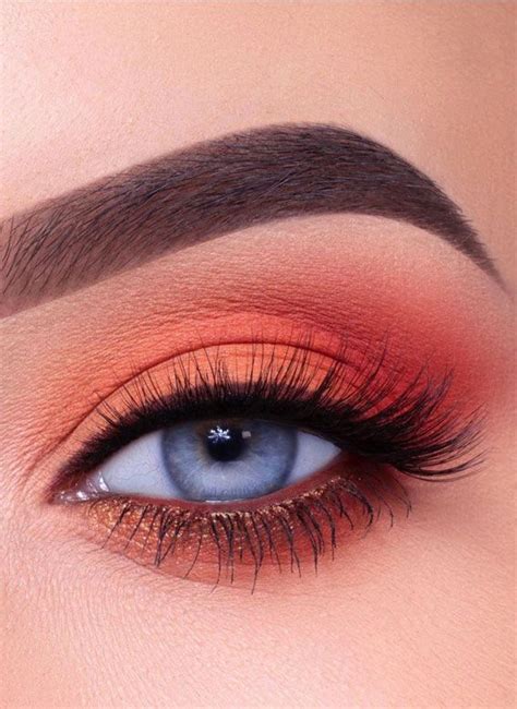 65 pretty eye makeup looks coral makeup for blue eyes coral makeup peach eye makeup coral