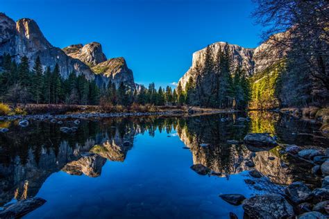 River Yosemite National Park Nature Landscape