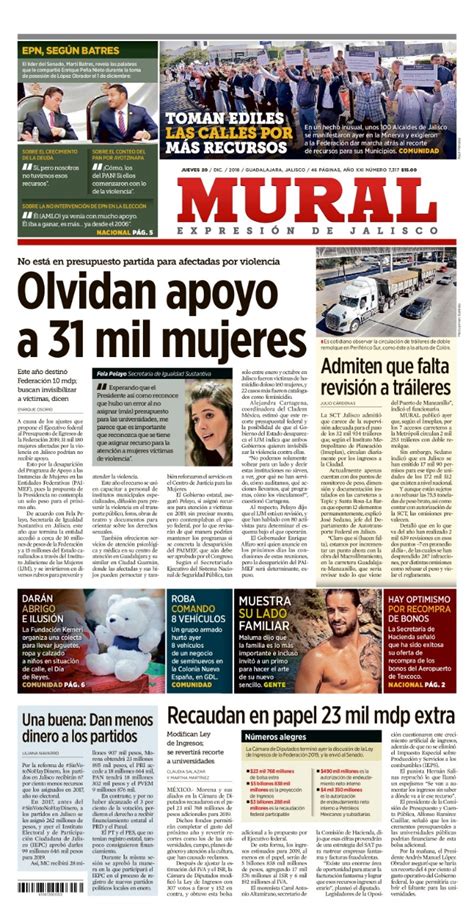 Noticias Del Día En Portadas 20 De Diciembre 2018 Noti Arandas