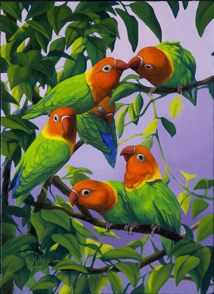 Cynthia Kulp Fischer S Lovebirds Oil On Canvas Oil On Canvas