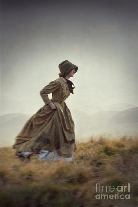 Victorian Woman Running On The Misty Moors Art Print By Lee Avison Victorian Era Dresses