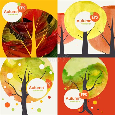 Autumnal Background Set Stock Vector Illustration Of November 55857837