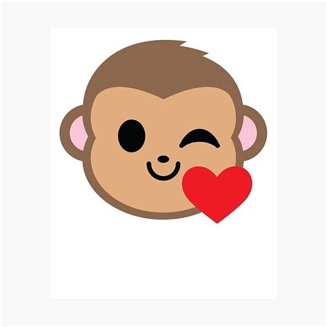 Also, find more png clipart about web clipart,emoticon clipart,lips clipart. "Monkey Head Emoji Flirt and Blow Kiss" Photographic Print ...