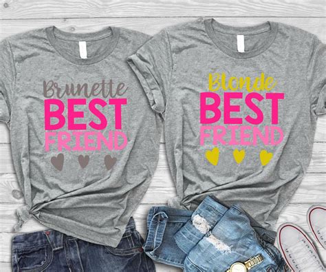 Blond Brunette Bff Shirts Bestfriend Outfits Bffbestie Tees Etsy In 2021 Bff Shirts Best