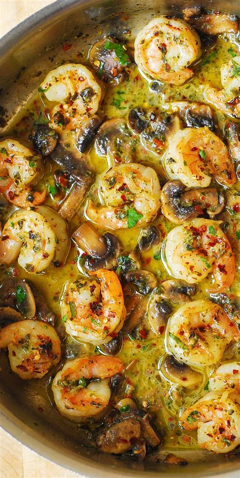 Pesto Garlic Shrimp with Mushrooms. Easy dinner recipe. #vegetablefoodInspiration | Seafood ...