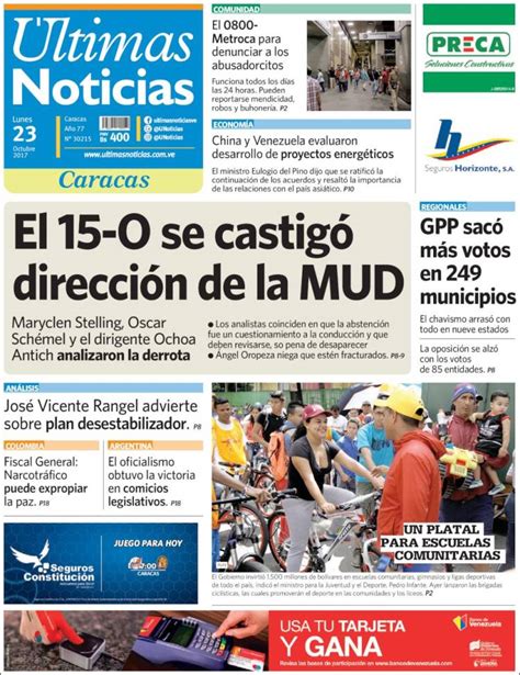 El análisis político, las noticias de último minuto y la coyuntura de venezuela en eltiempo.com. Periódico Últimas Noticias (Venezuela). Periódicos de ...