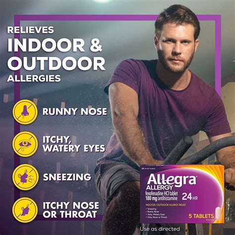 allegra adult non drowsy antihistamine tablets 5 count 24 hour allergy relief 180 mg