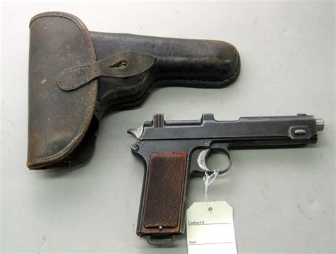An Austrian Steyr Hahn Model 1911 Military Semi Automatic Pistol