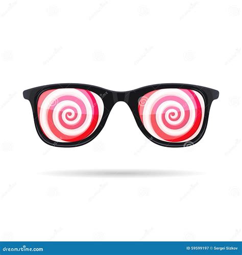 Sunglasses With Hypnotic Spirals Onwhite Stock Vector Illustration Of