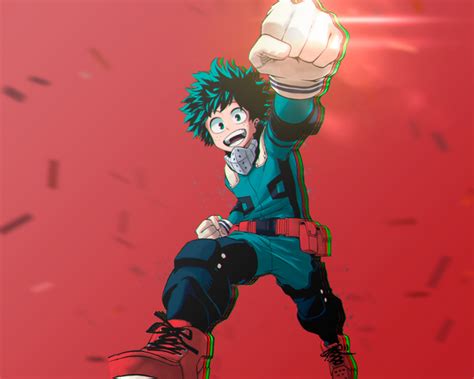 Desktop Wallpaper Izuku Midoriya Boku No Hero Academia Punch Anime Boy Happiness Hd Image