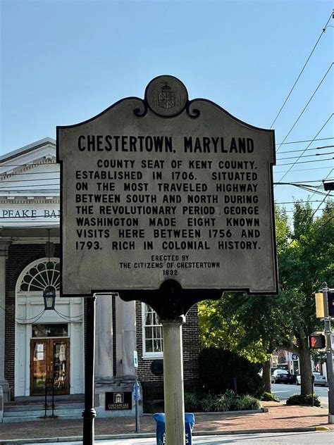Historic Sign Chestertown Maryland Colonial History Historical