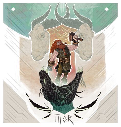 Artstation Norse Gods Gustavo Pelissari Thor Artwork Norse Norse