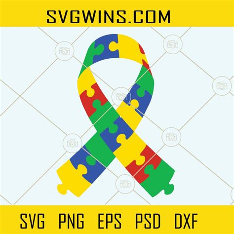 Autism Awareness Ribbon Svg Puzzle Pieces Svg Autism Awareness Svg
