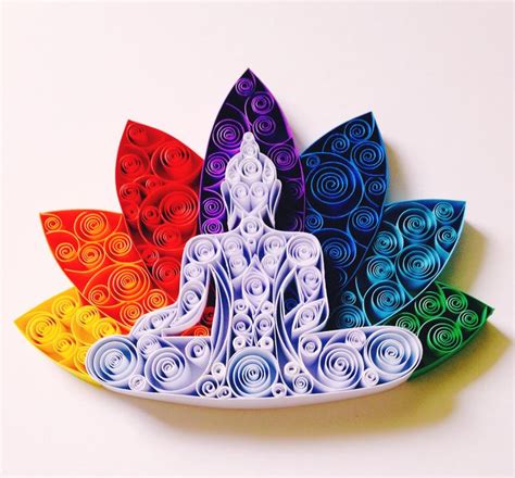 Quilling Art Lotus Buddha Unique T Yoga Art Lotus Art Etsy Paper