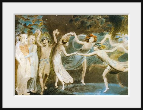 Oberon Titania And Puck With Fairies Dancing By William Blake A