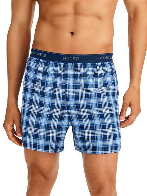 Hanes Mens Woven Boxers 6 Pack