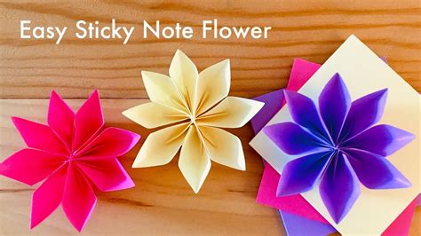 Origami Flower Clematis Sticky Note Origami Origami With Sticky