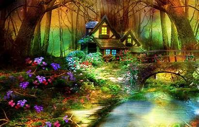 Enchanted Forest Fairy Fantasy Tale Cabin Framed