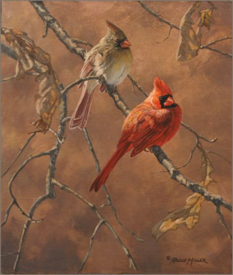 Cardinalsoriginal Song Bird Oil Painting Cardinal Painting