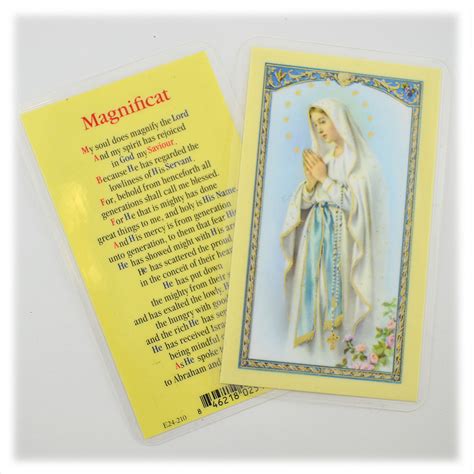 Magnificat Prayer Our Lady Of Lourdes Holy Card St Patricks Guild