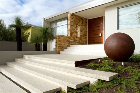 Floating Stone Stairs Outdoor Simplistic Sculpture House Front