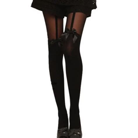2019 new fashion stockings women sexy stockings thin tights bow pantyhose tattoo suspender sheer