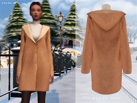 The Sims Resource Woolen Coat By Chloemmm • Sims 4 Downloads