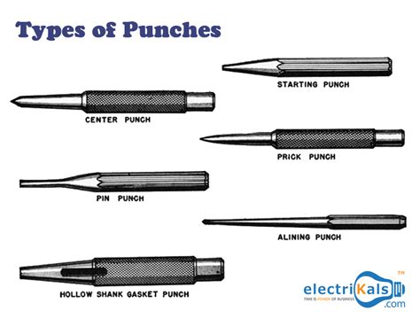 Types Of Punches Electrikals Onlineshopping Punch Type Projects