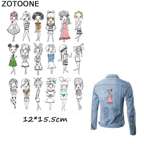 Zotoone Lovely Girl Sister Iron On Patches For Clothing T Shirt
