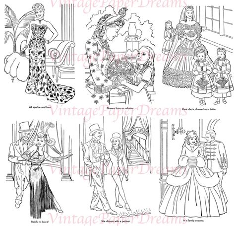 Vintage Coloring Book Printable Pdf Betty Grable Colouring Book 50s