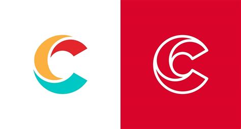 Modern And Minimal Layered Letter C Logo Simple Initial C Monogram