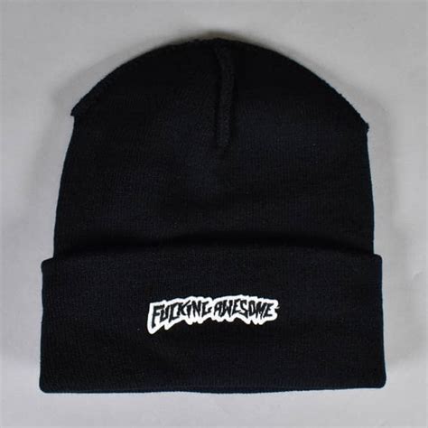 Fucking Awesome Little Stamp Cuff Beanie Black Skate Clothing From Native Skate Store Uk