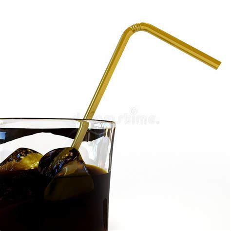 Coke Glass With Orange Straw Stock Illustration Illustration Of