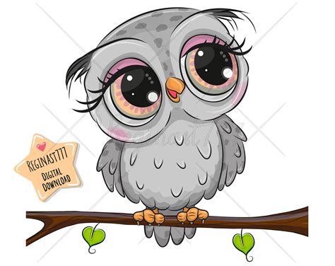 Cute Owl Png Digital Download Clipart Adorable Graphics Etsy
