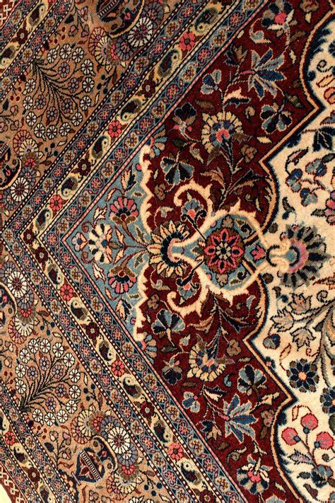 Very Fine Old Signed Persian Kashan Rug