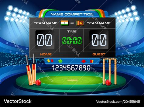 Cricket Scoreboard Background Royalty Free Vector Image