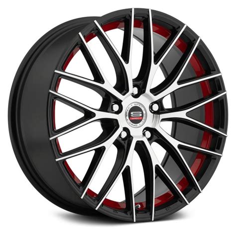 Spec 1® Sp 17 Wheels Gloss Black With Machined Face And Red Undercut Rims