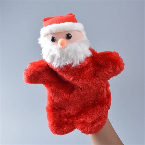 2016 Christmas Hand Puppets For Kids Cute Santa Claus Plush Hand Puppet