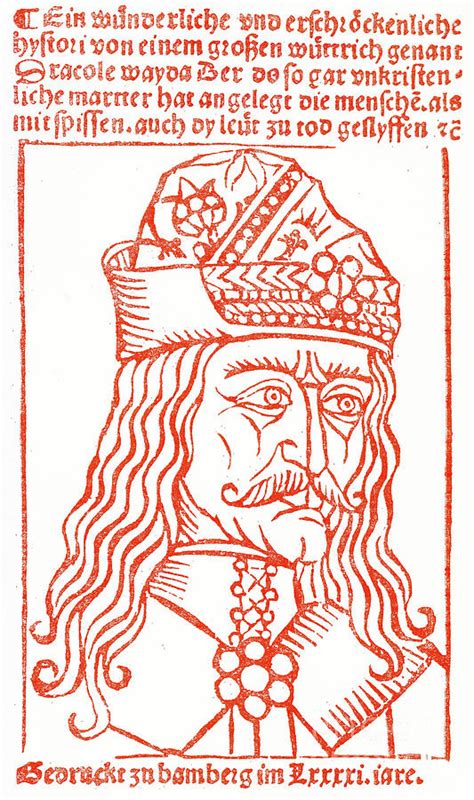 Dracula Or Vlad Tepes 1491 Woodcut Drawing By German School Pixels