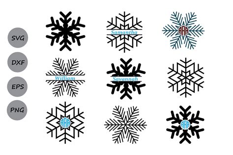 Snowflake SVG Cut File, Snowflake Monogram Svg, Snowflakes Svg