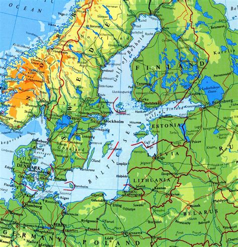 Baltic Sea Physical Map Ontheworldmap Com