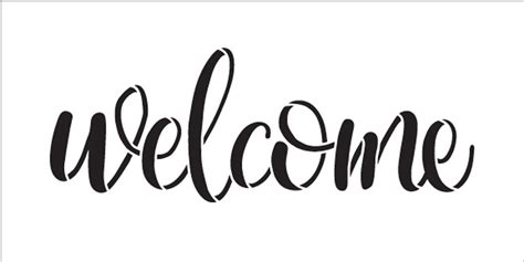 Welcome Sign Stencil By Studior12 Reusable Paint Front Etsy Uk