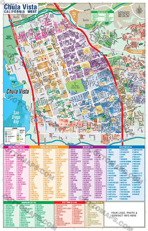 Chula Vista West Map San Diego County Ca Otto Maps