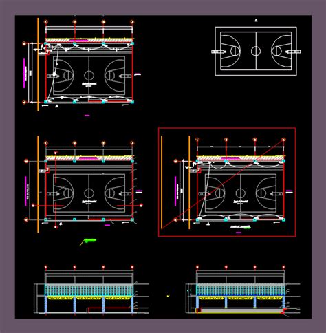 Metal Frame For A Basketball Court Dwg Detail For Autocad • Designs Cad