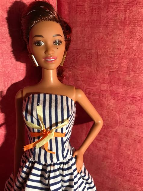 Vintage Striped Barbie Dress Etsy
