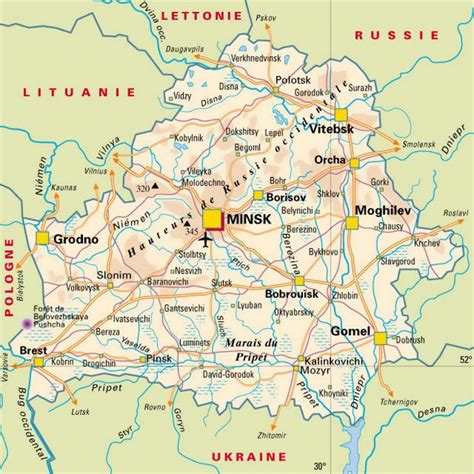 Wit-rusland stede kaart - Kaart van wit-Rusland stede (Oos ...