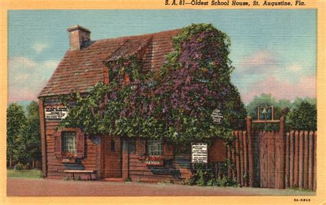 Vintage Postcard 1930s The Oldest School House St George Street St