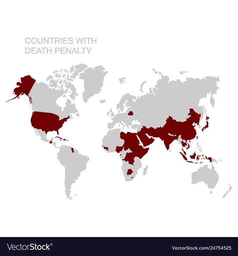 Map With Countries With Death Penalty Royalty Free Vector