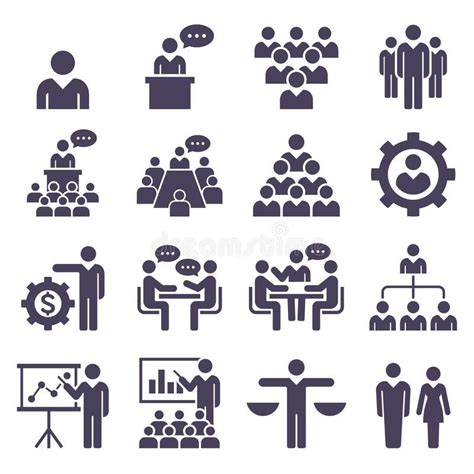 Group Of Business People Icons Set Stock Vector Illustration Of