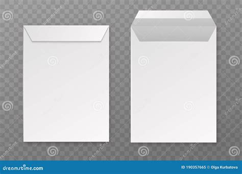 Envelopes Vector Blank A4 Realistic Envelope Mockup Opened And Closed